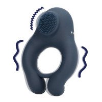 Vibruojantis penio žiedas „Vibrating Cockring with Clitoris Stimulation“ - Loveline