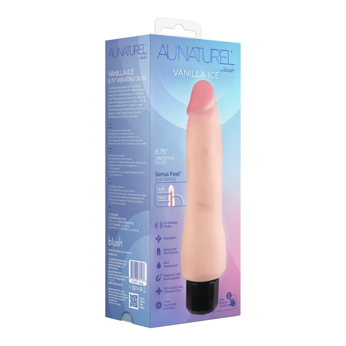 Vibruojantis dildo „Au Naturel Vanilla Ice“ - Blush