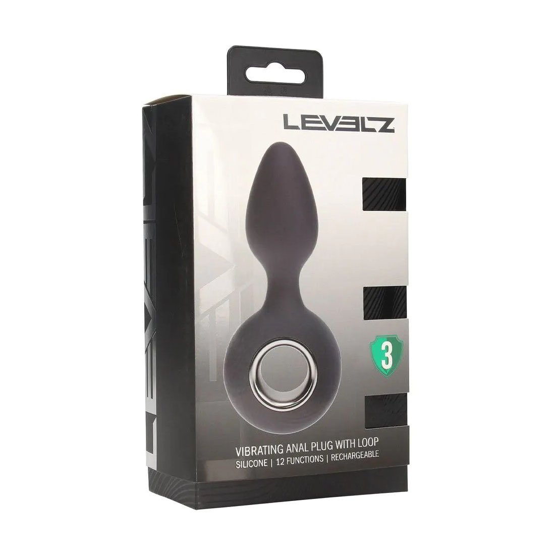Vibruojantis analinis kaištis „Vibrating Anal Plug with Loop“ - Levelz