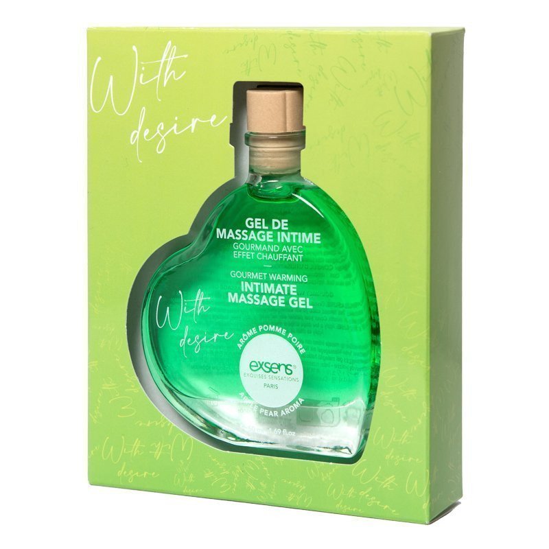 Šildantis masažo gelis „Apple Pear Aroma“, 50 ml - Exsens