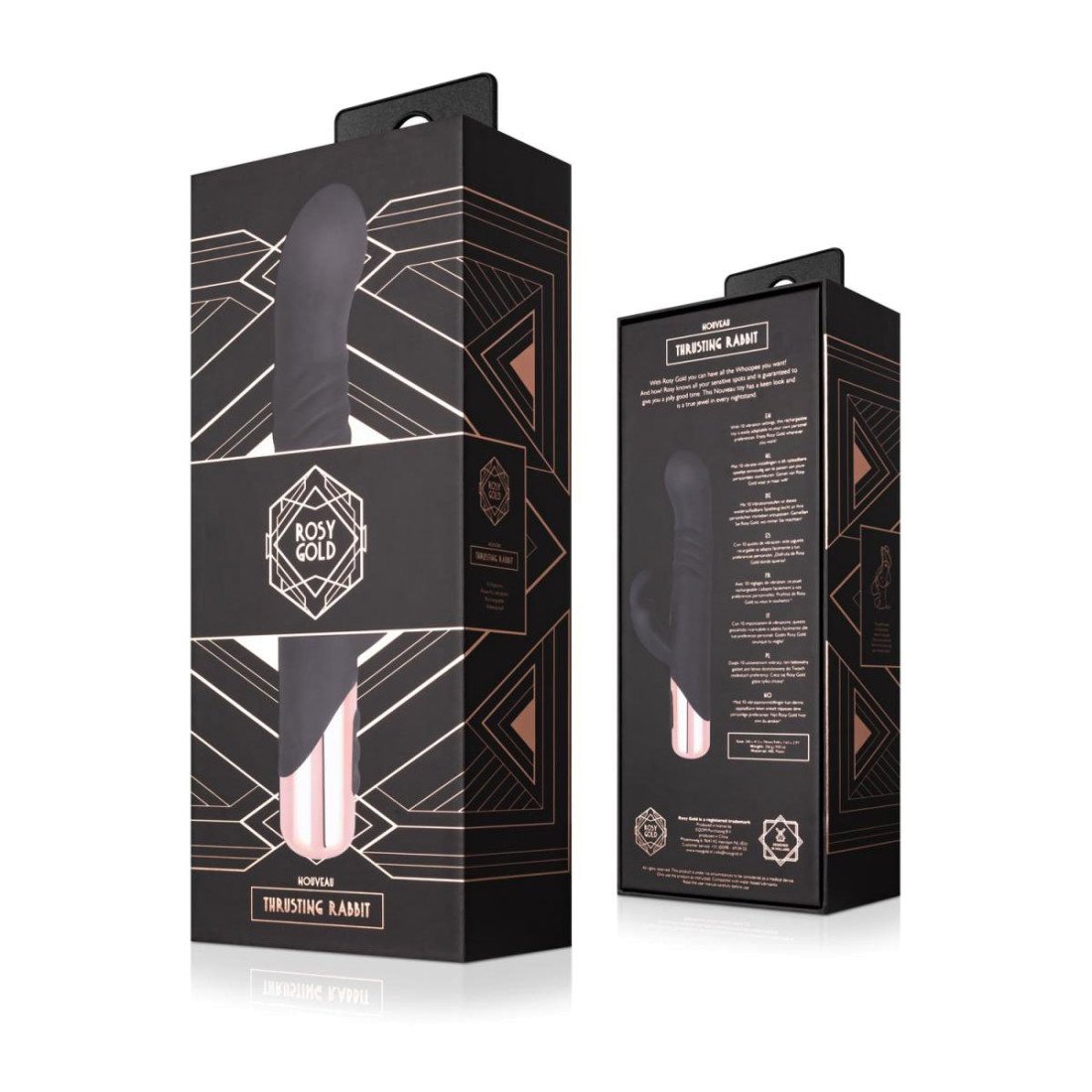 Automatinis vibratorius kiškutis „Thrusting Rabbit“ - Rosy Gold