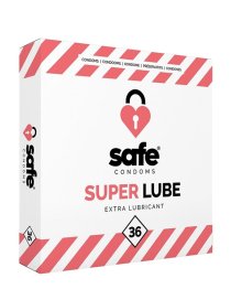 Papildomai lubrikuoti prezervatyvai „Super Lube“, 36 vnt. - Safe