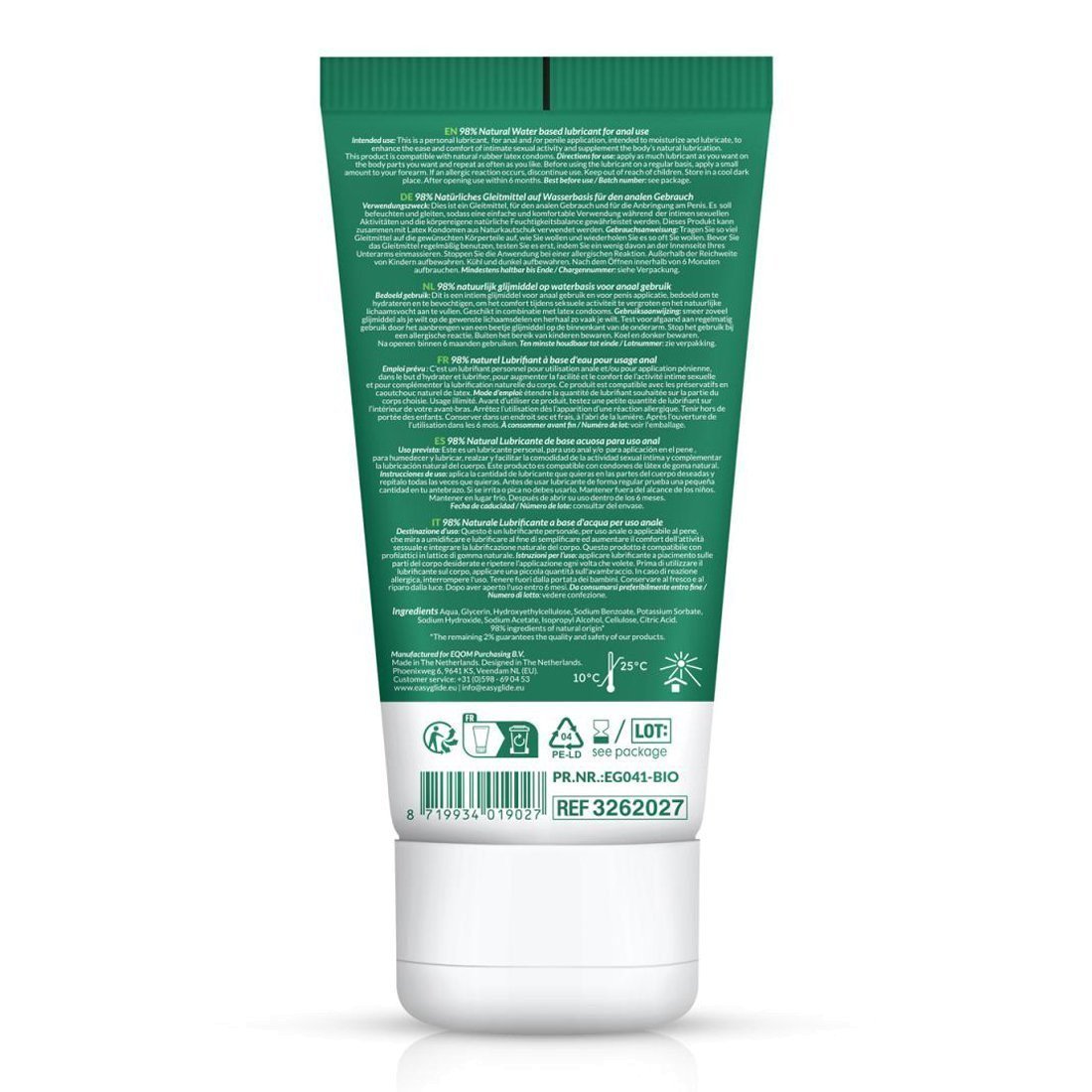 Analinis vandens pagrindo lubrikantas „Bio“, 100 ml - EasyGlide