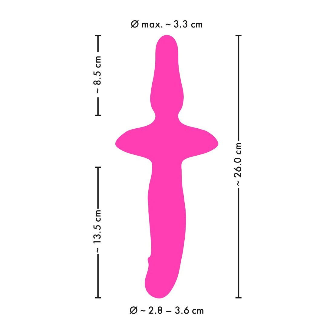 Vibratorius „2 in 1 Vibrator + Butt Plug“ - Couples Choice