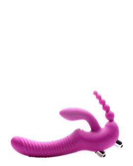 Rožinis vibruojantis strap-on dildo be dirželių „Regal Rider“ - Strap U