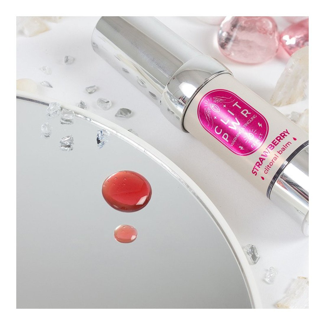 Stimuliuojantis balzamas klitoriui „Clit PWR - Strawberry“, 15 ml - Secret Play