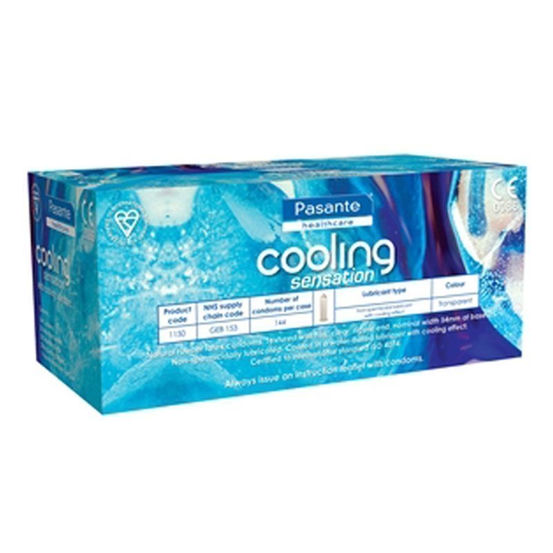 Stimuliuojantys prezervatyvai „Cooling Sensation“, 144 vnt. - Pasante