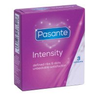 Stimuliuojantys prezervatyvai „Intensity“, 3 vnt. - Pasante
