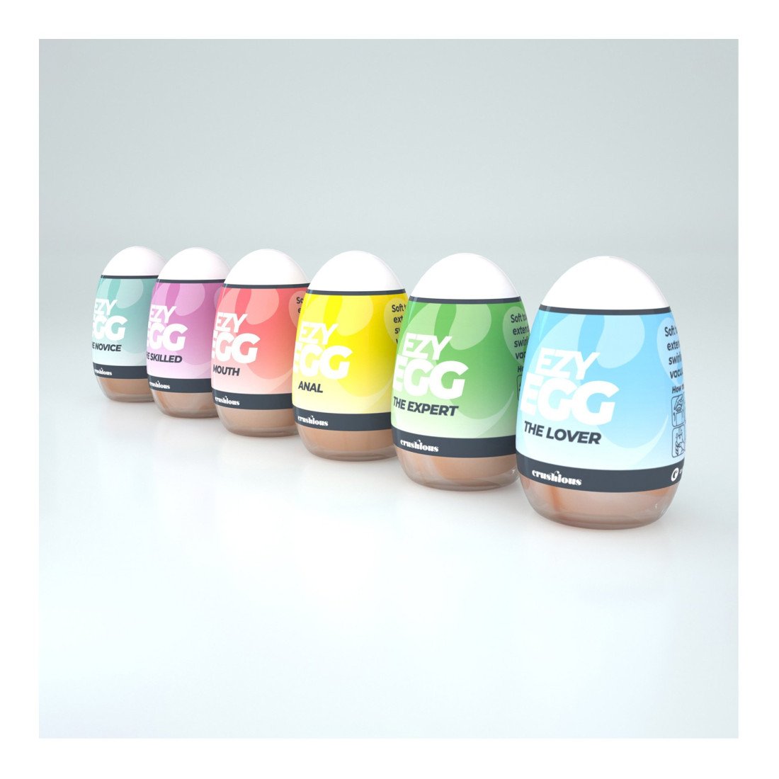 Masturbatorių rinkinys „Ezy Egg 6 Pack“ - Crushious