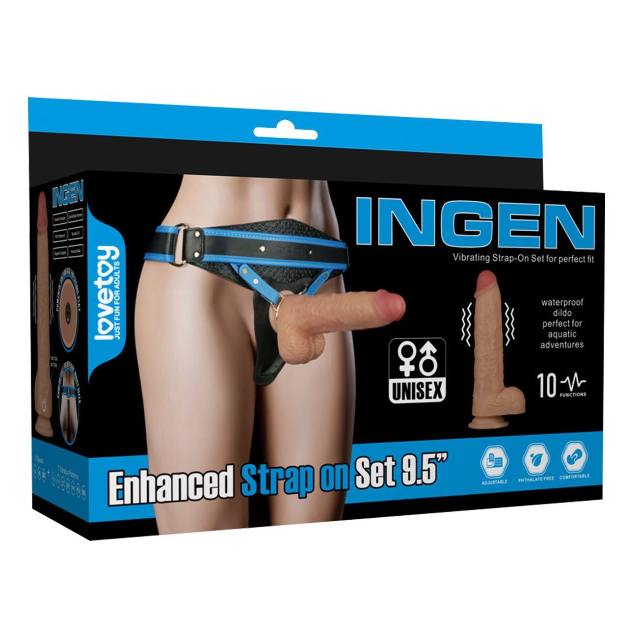 Vibruojantis strap-on dildo „Ingen Enhanced Strap on Set 9,5 XS-M“ - Lovetoy