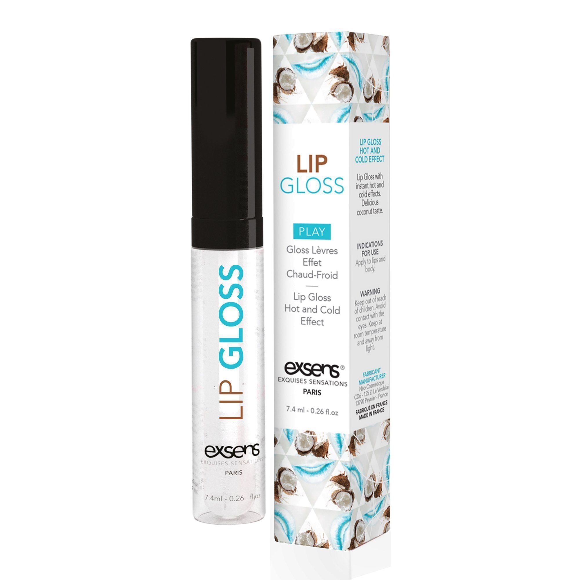 Stimuliuojantis lūpų blizgesys „Lip Gloss Coconut“, 7,4 ml - Exsens