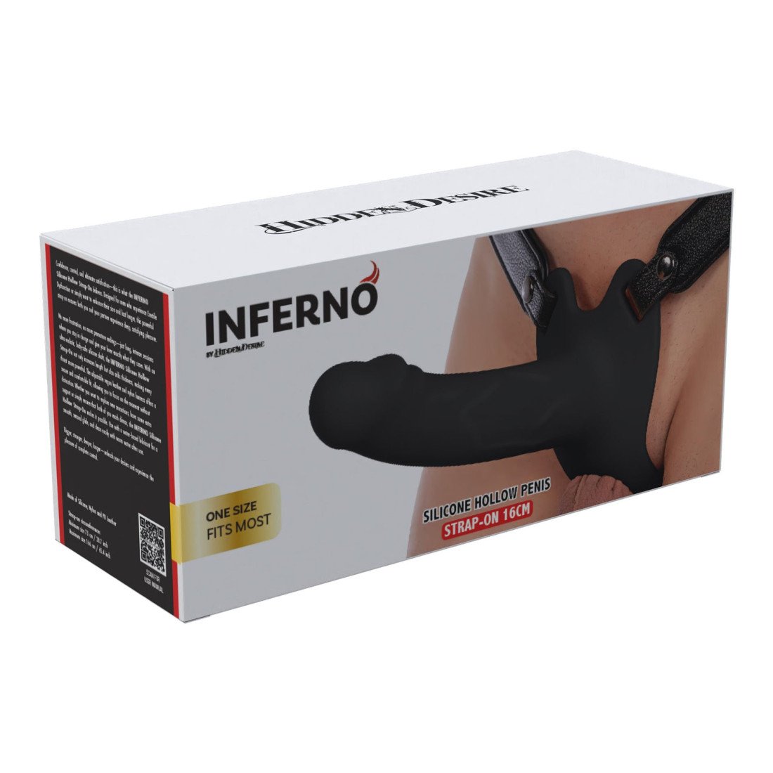 Tuščiaviduris strap-on dildo „Inferno 16 cm“ - Hidden Desire