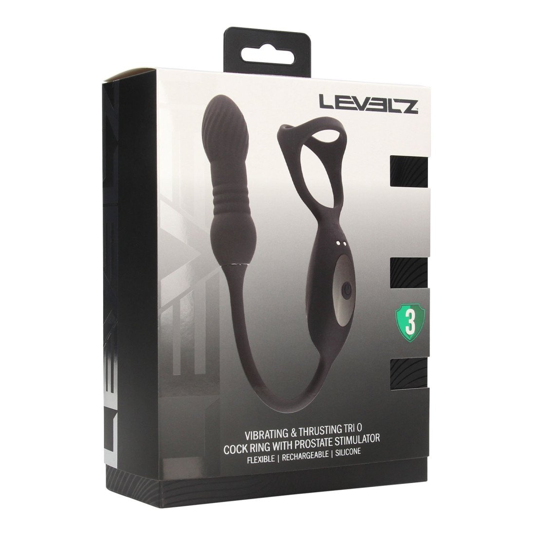 Automatinis analinis vibratorius - žiedas „Vibrating and Thrusting Tri O“ - Levelz Automatinis analinis vibratorius - žiedas „Vibrating and Thrusting Tri O“ - Levelz