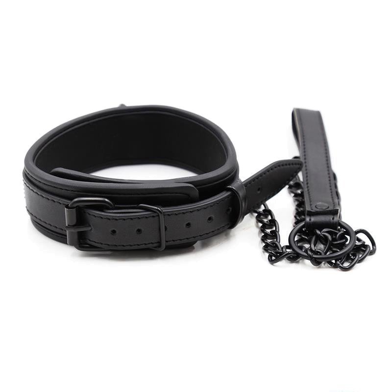 Antkaklio ir pavadėlio rinkinys „Neoprene Bondage Collar“ - Latetobed