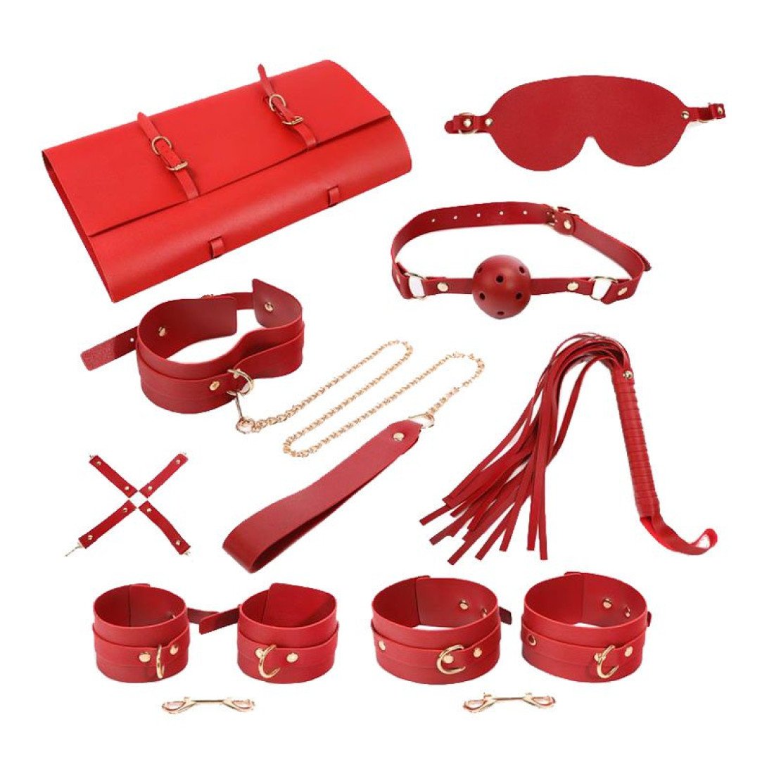Suvaržymo rinkinys „Bondage Set with Carry Bag Red“ - Latetobed