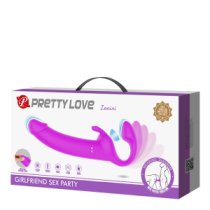 Vibruojantis stap-on be dirželių „Girlfriend Sex Party“ - Pretty Love