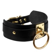 Antkaklis „O-Ring Collar Black Gold“ - Kinky Diva