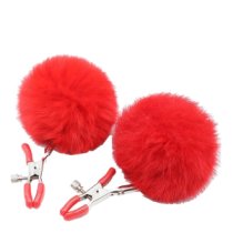 Spenelių spaustukai „Faux Fur Ball Nipple Clamps“ - Latetobed