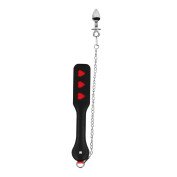 Plakimo mentė - analinis kaištis „Hearts Paddle with Metal Anal Plug“