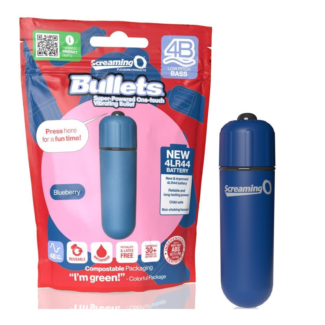 Vibruojanti kulka „Bullets Blueberry“ - Screaming O