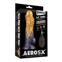 Pripučiamas silikoninis dildo „Aerosx Nr. 8.0 Gold/Black“ - Lovetoy