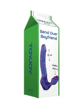 Purpurinis strap-on dildo be dirželių „Bend Over Boyfriend“ - ToyJoy