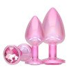 Analinių kaiščių rinkinys „Metal Anal Plug Set Pink“ - Ouch!