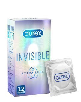 Ploni prezervatyvai „Insivible Extra Lubricated“, 10 vnt. - Durex