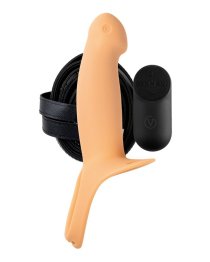 Vibuojantis tuščiaviduris strap-on dildo „H3 Size S“ - Virgite