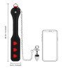 Plakimo mentė - analinis kaištis „Hearts Paddle with Metal Anal Plug“ - Ouch!