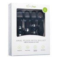 Vibruojančių analinių kaiščių rinkinys „Anal Plugs with Bullet“ - EasyToys