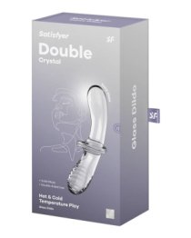 Stiklinis dildo „Double Crystal“ - Satisfyer