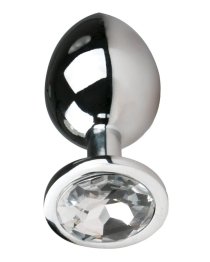 Vidutinis analinis kaištis „Round Silver Clear“ - EasyToys