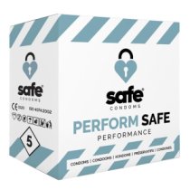 Uždelsiantys prezervatyvai „Perform Safe“, 5 vnt. - Safe