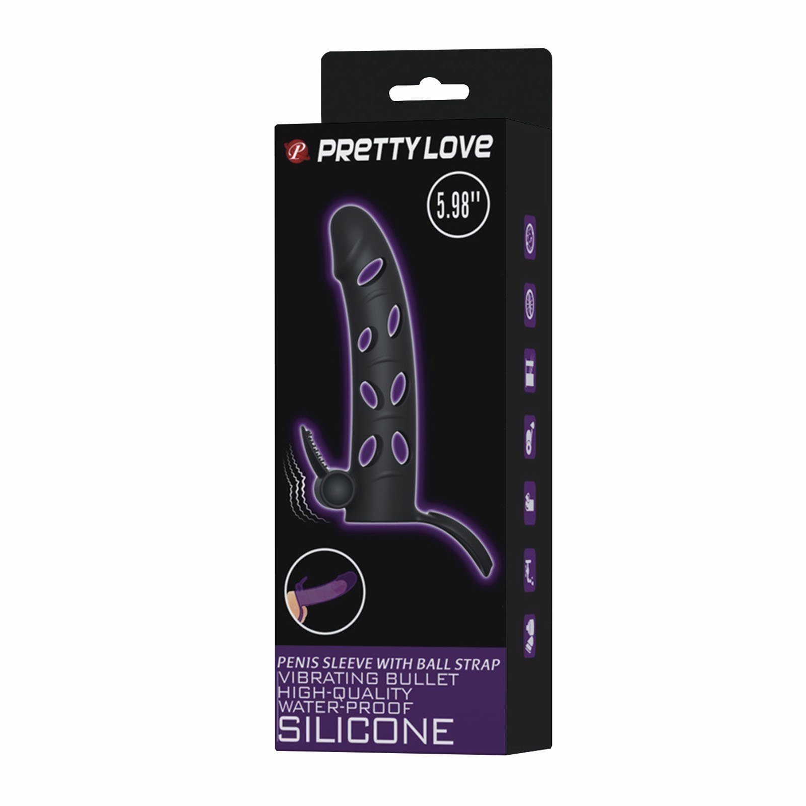 Vibruojanti penio mova „Penis Sleeve with Ball Strap 6“ - Pretty Love