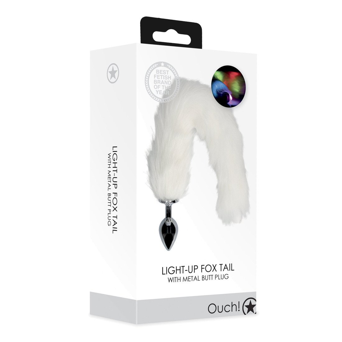 Šviečiantis analinis kaištis „Light-Up Fox Tail“ - Ouch!