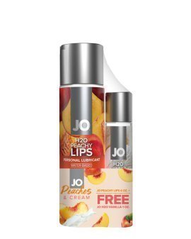 Rinkinys „H2O Peachy Lips & Vanilla Cream“, 150 ml - System JO