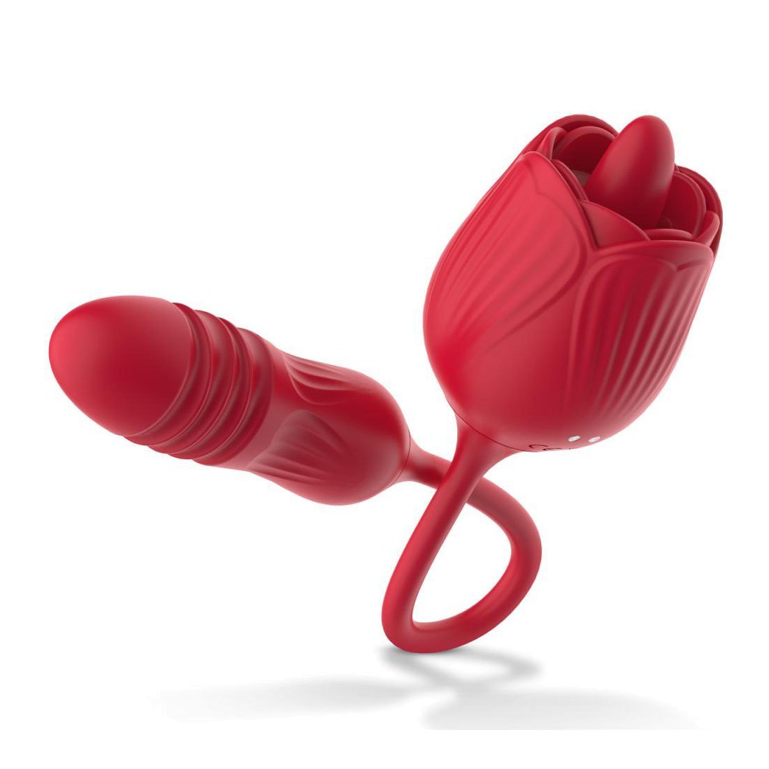 Automatinis vibratorius - stimuliatorius „Thrusting Dildo with Tongue Function“ - Teazers