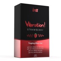 Stimuliuojantis gelis „Vibration! Strawberry“, 15 ml - Intt