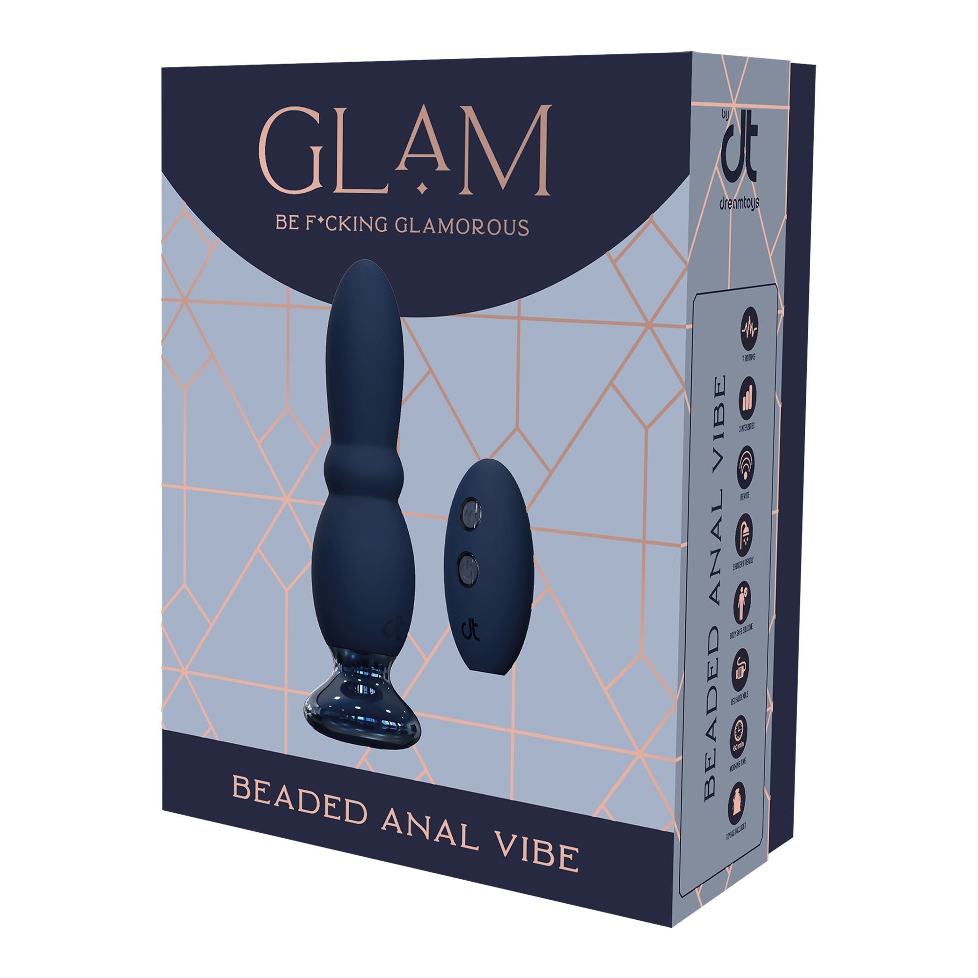Vibruojantis analinis kaištis „Glam Beaded Anal Vibe“ - Dream Toys