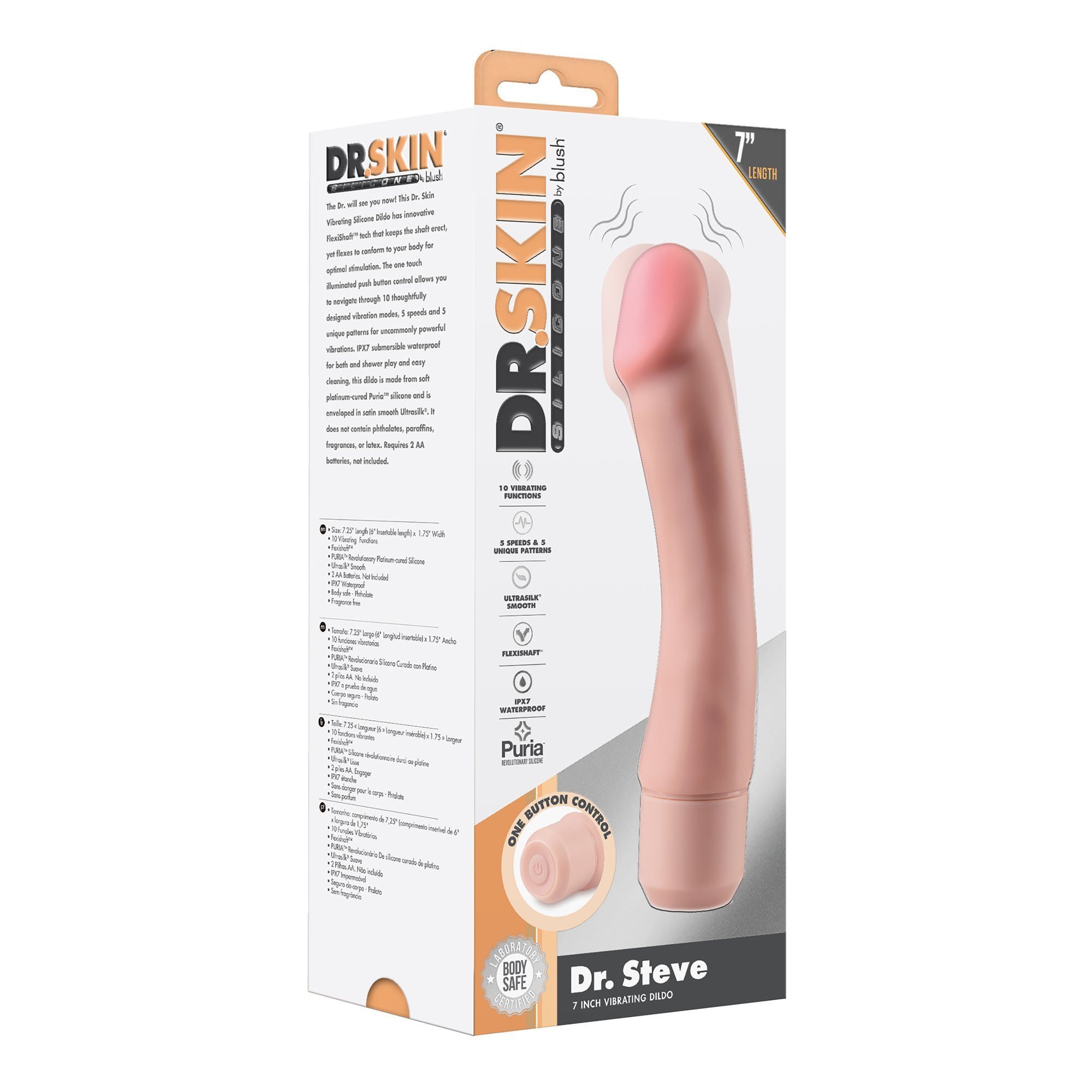 Vibruojantis dildo „Dr. Skin Dr. Steve“ - Blush