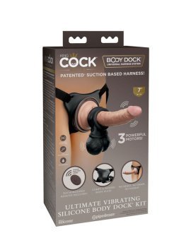 Strap-on rinkinys „Ultimate Vibrating Silicone Body Dock Kit“ - King COCK