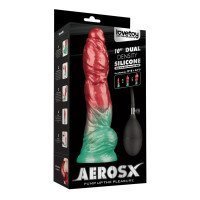 Pripučiamas silikoninis dildo „Aerosx Nr. 10 Red/Green“ - Lovetoy