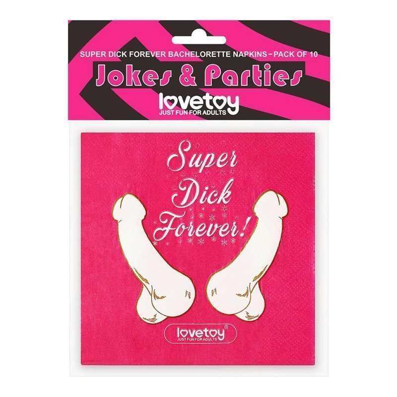 Vienkartinės servetėlės „Super Dick Forever“, 10 vnt. - Love Toy