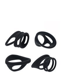 Penio ir sėklidžių žiedų rinkinys „Cock & Ball Ring Set of 4“ - Levelz