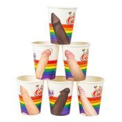 Vienkartiniai puodeliai „Cockups Rainbow“, 6 vnt.
