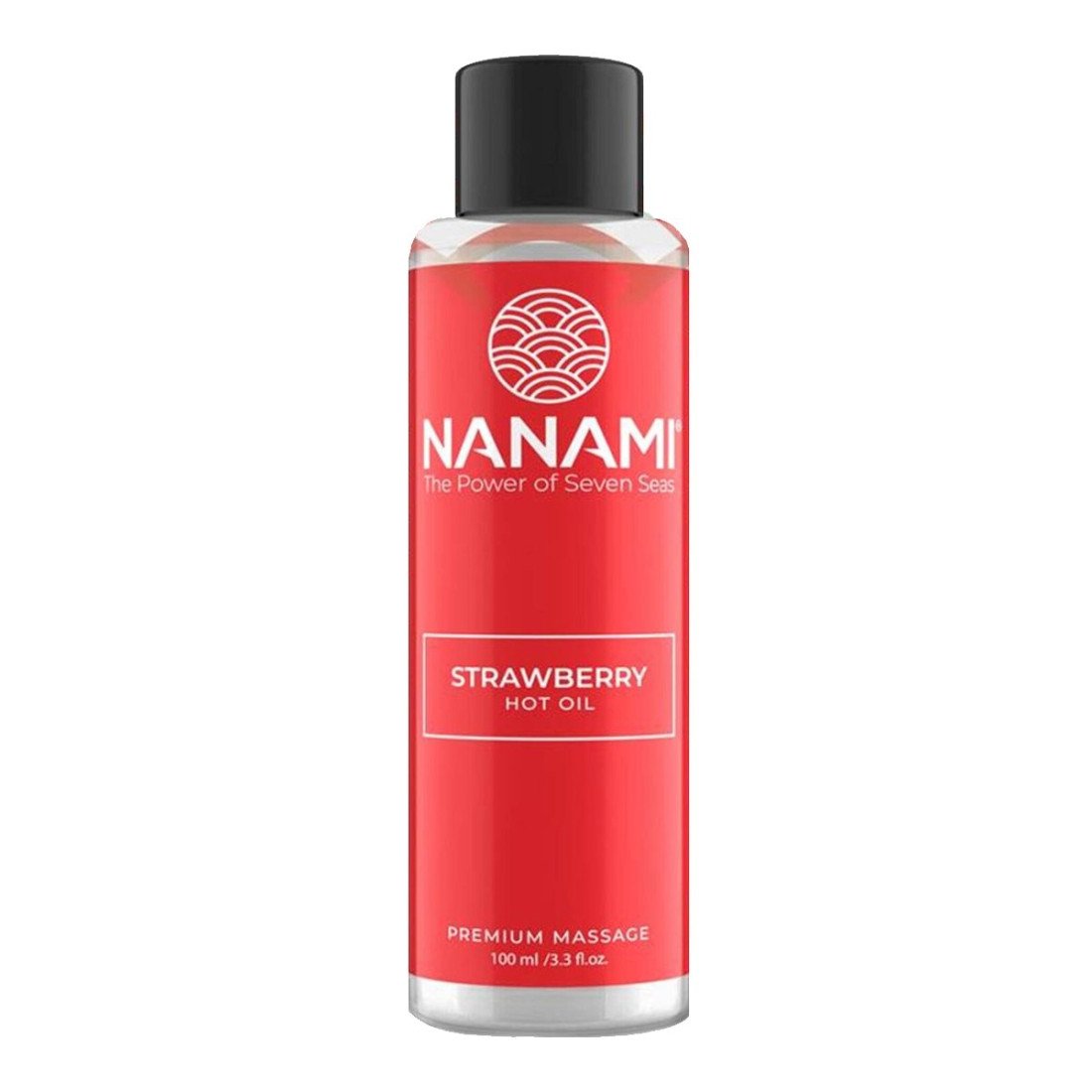 Šildantis masažo aliejus „Hot Oil - Strawberry“, 100 ml - Nanami