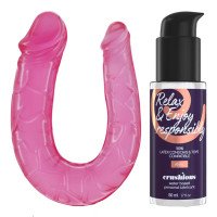 Dvigubo dildo ir lubrikanto rinkinys „Deep Diver“