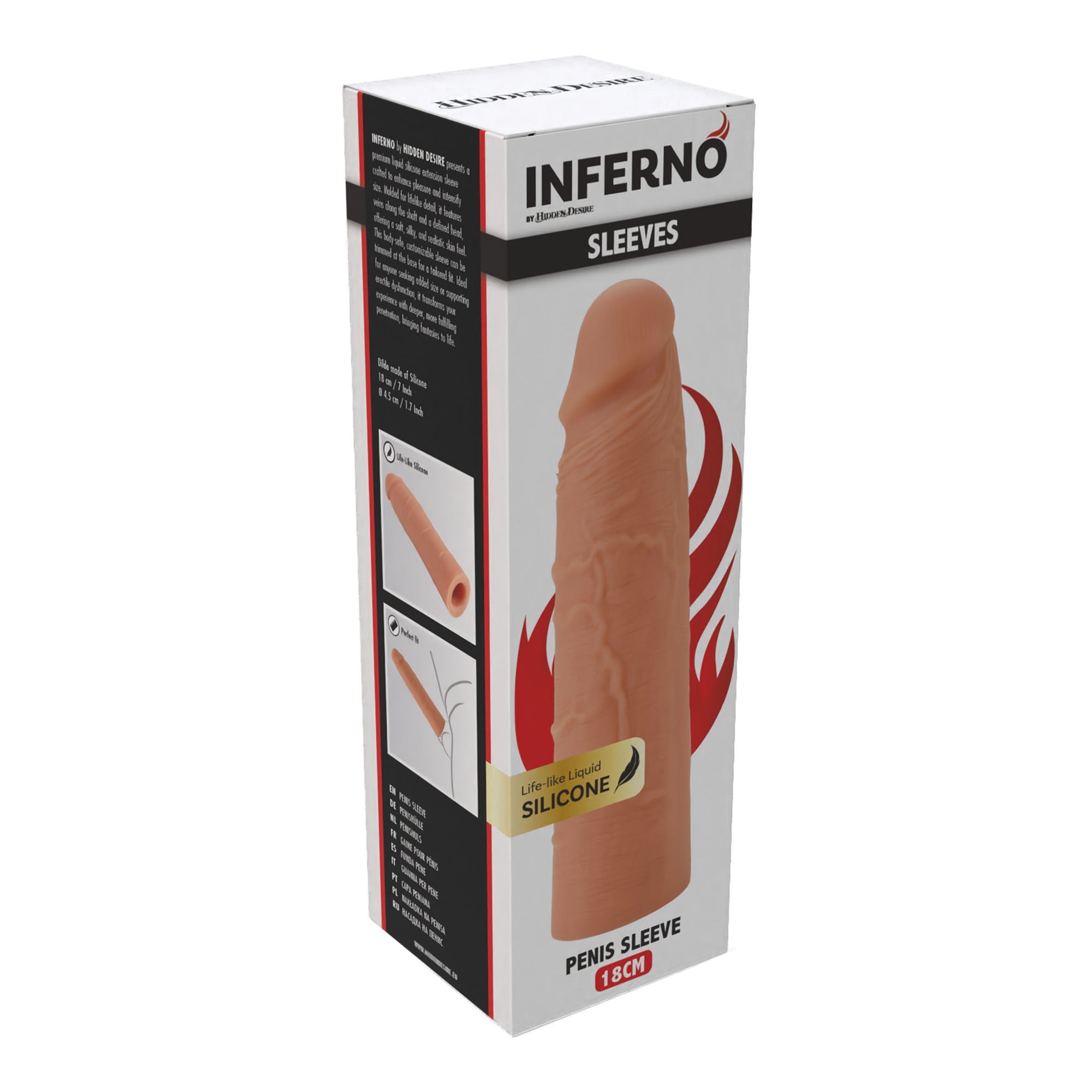 Silikoninė penio mova „Inferno Sleeves 18 cm“ - Hidden Desire