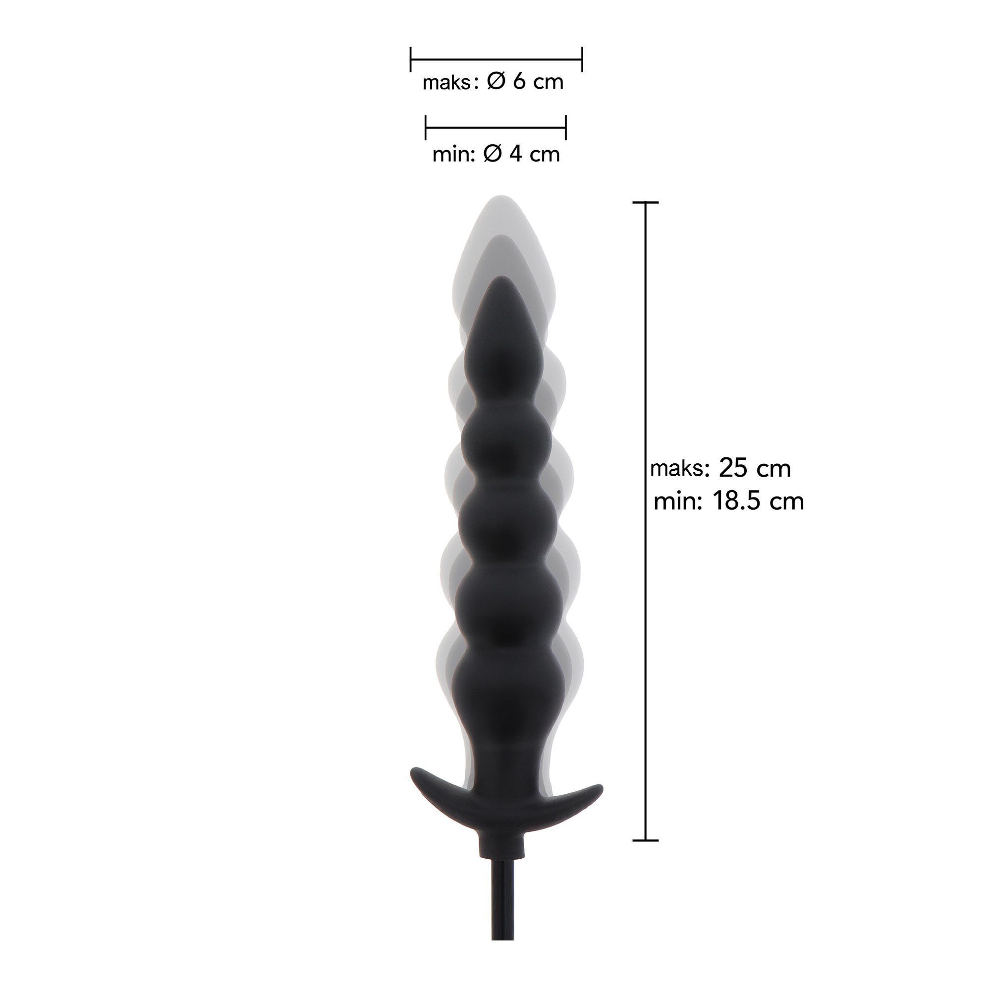Pripučiami analiniai karoliukai „Inflatable Ribbed Plug Advanced“ - Extreme